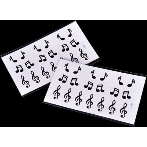 Waterproof Temporary Tattoo Sticker Music Note Musical Note Water Transfer Fake Tattoo Flash Tattoo For Women Men 10.5*6cm