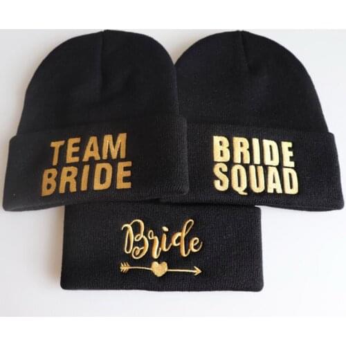 Embroidered TEAM BRIDE SQUDA Tribe caps Beanie cap bachelorette party supplies wholesales wedding bridesmaid gifts