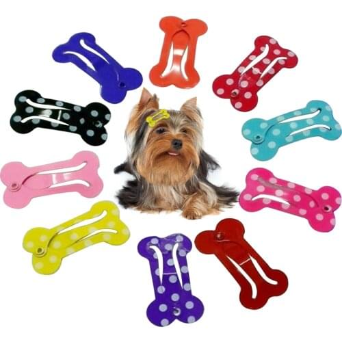10pcs/Set Dogs Hair Clip Bone Shape Hair Claws Elegant Hair Clip Artificial Metal Dogbone Ponytail Holder Gripper For Dogs Puppy