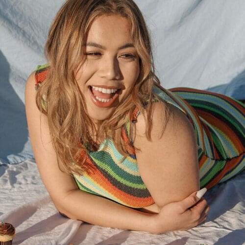 European & American Knitted Color Striped Hip Womens Dress Summer In 2021 Slim And Irregular Design High-Waist Long Skirt