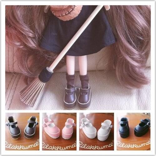 1 Pair Fashion 1/6 Dolls Leather Platform Shoes for Blyth Pullip Licca Azone Barbies Lait Doll Accessories