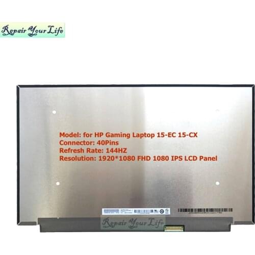 15.6 144HZ Laptop LCD Screen for HP Pavilion Gaming 15-ec 15-CX gtx1050 B156HAN08.2 B156HAN08.0 Display Matrix FHD 1080P 40PINS