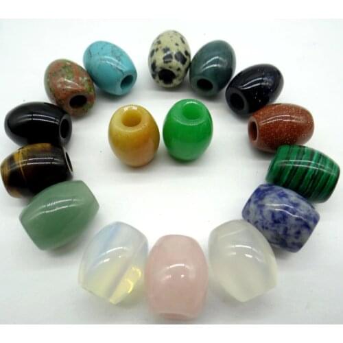 16*18mm Natural Stone tiger eye Quartz crystal big hole beads pendant For diy Jewelry making pendant Bracelet Accessories12pcs