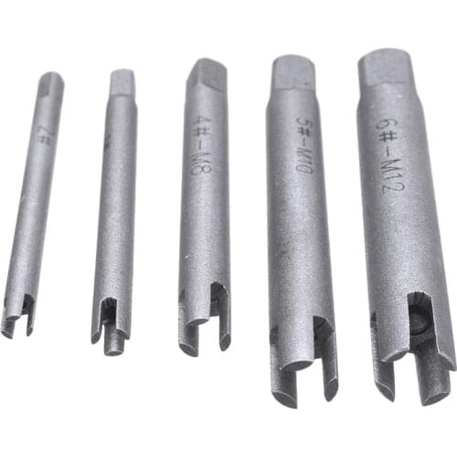 2#-M5, 3#-M6, 4#-M8, 5#-M10, 6#-M12 Tap Extractor Tool HSS Broken Tap Remover Tools For Screw Bolt Removal Repair