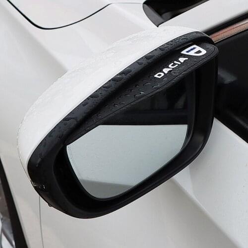 2pcs Silicone Gel Car Rearview Mirror Rain Blades Anti Rain Visor For Dacia Lodgy 2 Mcv Sandero Duster Logan Sandero Dokker