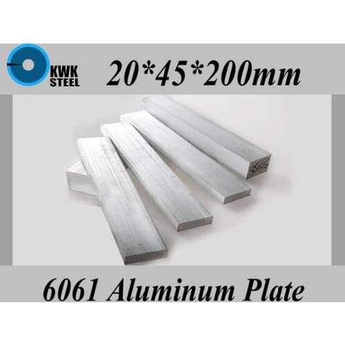 20*45*200mm Aluminum Alloy 6061 Plate Aluminium Sheet DIY Material Free Shipping