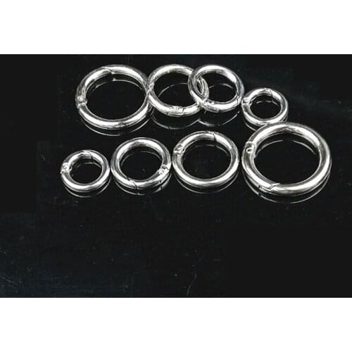 20Pcs 20-34mm Zinc Alloy Plated Gate Spring O-Ring Buckles Clips Carabiner Purses Handbags Round Push Trigger Snap Hook Carabine