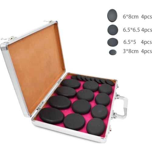 20pcs/set Massage hot stones massage lava Natural stone set hot spa rock basalt stone with heater box Four sizes 220V