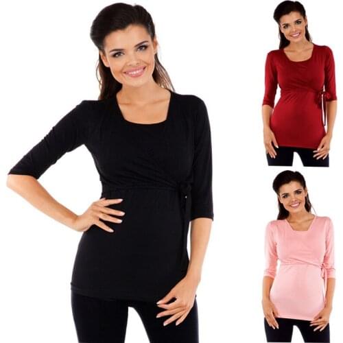 3PCS Breastfeeding Tops Maternity Clothes Casual Pregnant Women T Shirt Pregnancy Womens Clothing Plus Size S-3XL