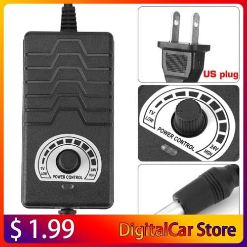 48W 2A 1-24V Adjustable Power Adapter Motor Speed Control Parts US Plug Multifunction AC/DC Adapter for Electric Equipment