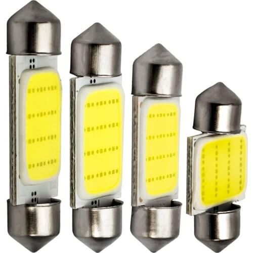 50pcs/lot Car LED Bulbs 31mm 36mm 39mm 41mm COB DC12V Interior Lamp Interior Reading Lights Plate lamps Bulb