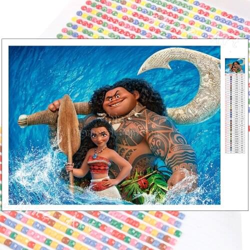 Diamond Painting 5D Disney Princess Moana Cartoon Heart of the Sea New Hobby Art Set DIY Mosaic Full Drill Embroidery Home Decor