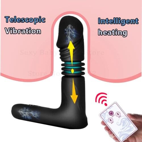 Wireless Vibrator Anal Plug Telescopic Dildo Vibrating Massager Male Prostate G Spot Stimulate Sex Toys For Men Women Erotic +18