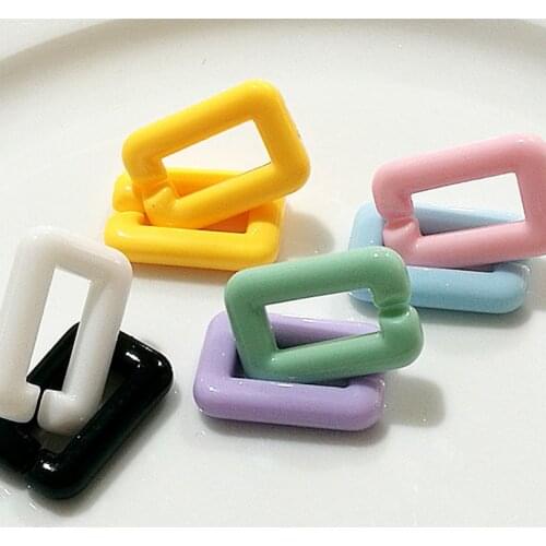 Colorful Square DIY Style Acrylic Resin Chain Bag Strap for Handbags Women Gold Purse Belt Chains for Plastic Bags Accessories