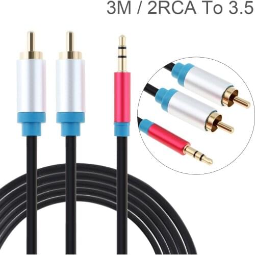 DiGiYes 3M/9.84Ft RCA Cable HiFi Stereo 2RCA to 3.5MM Audio Cable Support AUX RCA Jack 3.5 Y Splitter for Amplifier / Audio