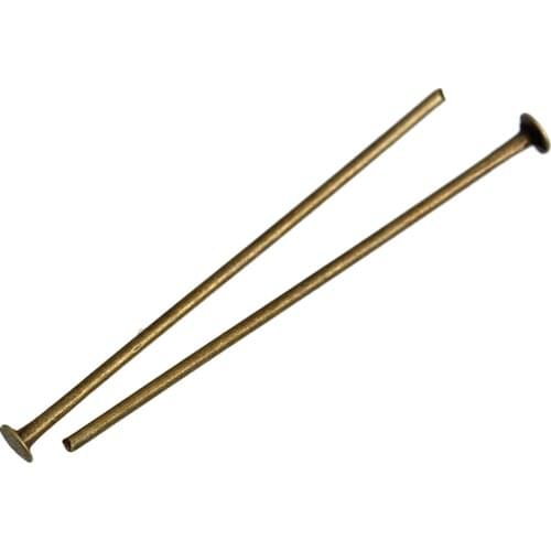 Doreen Box Lovely 500 PCs Bronze Color Head Pins Findings 30x0.8mm(20 gauge) (B03599)