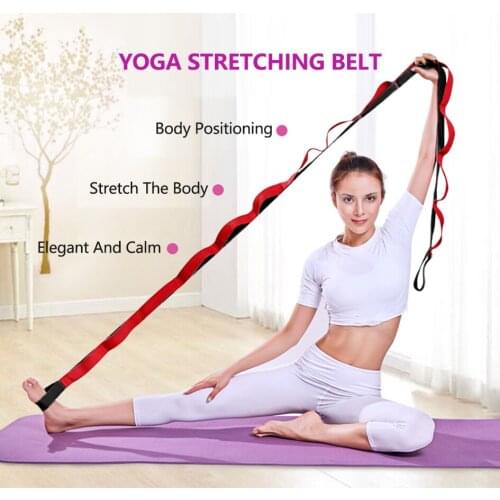 Yoga Stretch Strap Belt Lengthen Quality Nylon Home Training Waist Leg Stretching Fitness Band with Grip Loops Resistance Bands