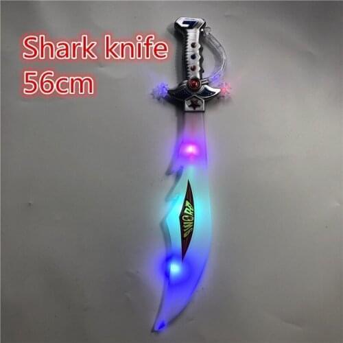 56cm Eletronic Lightsaber Induction Shark sword Flashing UV Cutlass Simulation Plastic Light Toys Sword Children cosplay Props