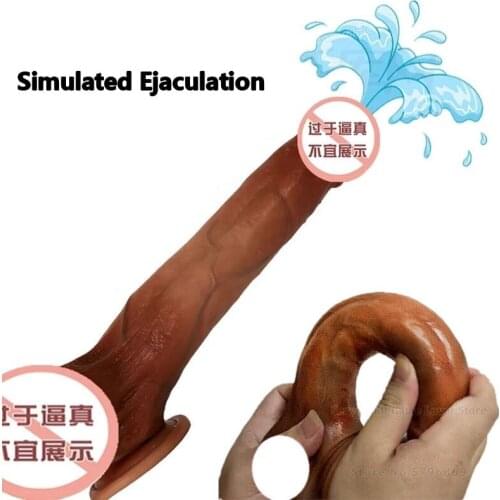 Penis Squirting Dildo Realistic Big Anal Strapon Lesbian Ejaculating Dildos For Women Silicone Fake Penis Dick Flirt Erotic Toys