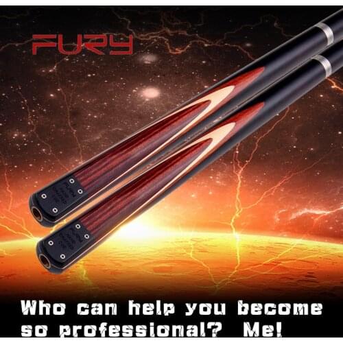 Fury Billiard Snooker Cue SN-86 9.8mm Tip 145cm Length 3/4 Split Professional Snooker Cue with Extension with Stick Case China