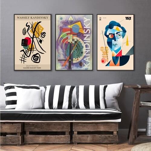 Kandinsky Framed Deep Floater Canvas Painting,Wassily Improvisation Giclee Wall Pictures,Abstract Poster,Modern Home Decor