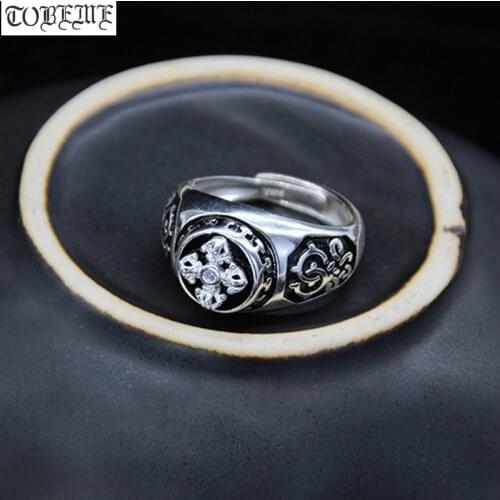 Handcrafted 100% 925 Silver Tibetan Dorje Ring Buddhist Vajra Dorje Symbol Ring Good Luck Ring Resizable
