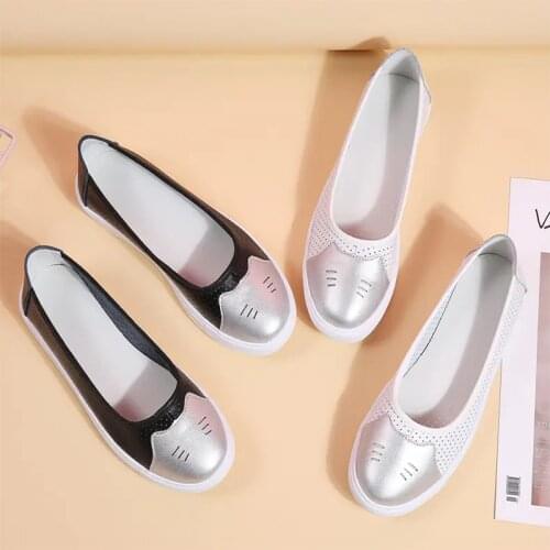 Fashion Womens Vulcanize Shoes Spring Casual Solid Leather Sneakers Woman Sport Ladies Moccasins New Female Casual White Shoes