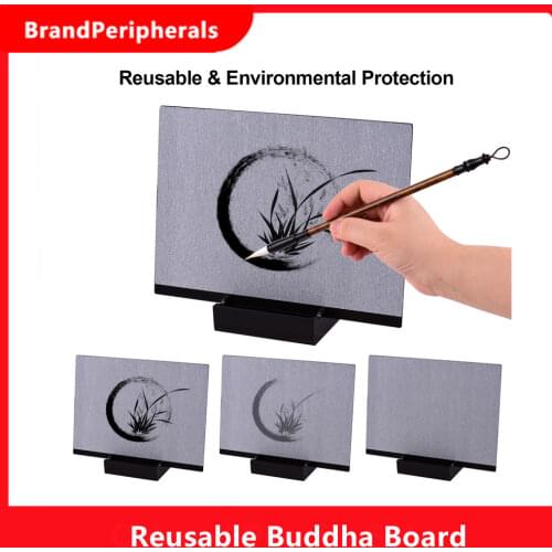 Reusable Buddha Board Artist Board Paint with Water Brush & Stand Release Pressure Relaxation Meditation Art Mindfulness