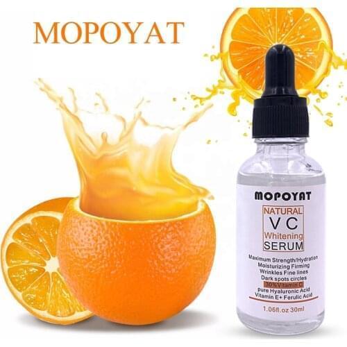 MOPOYAT 100% Pure Vitamin C Serum Liquid Freckle Removal Acne Scar Hyaluronic Acid Anti-wrinkle Vc Face Fade Dark Spot Essence
