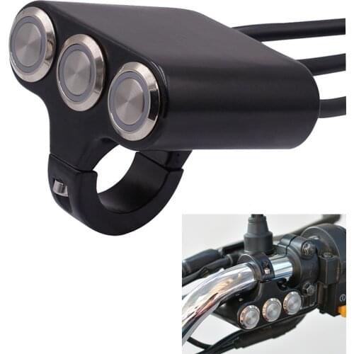Motorcycle Electric Car Aluminum Alloy Three-Position Faucet Handlebar Switch Self-Locking Self-Reset Button