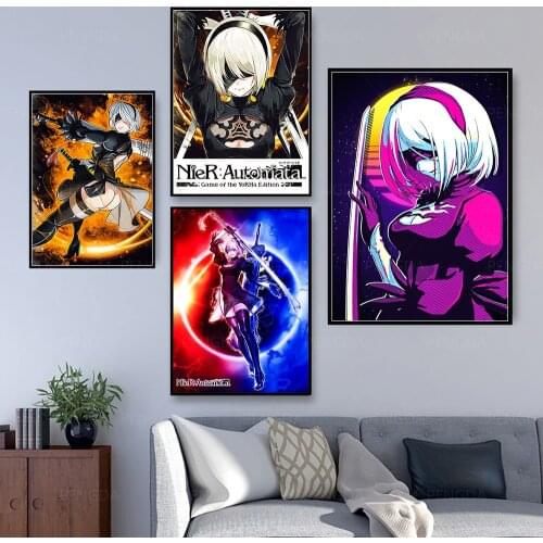 Wall Art Poster HD Prints Nier:automata Modular Pictures Canvas Painting Cool Black Girl Home Decoration For Living Room Frame