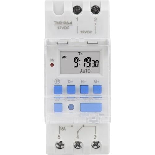 Weekly Timer Switch 12V DC 16A LCD Display with Countdown Function Removable Battery