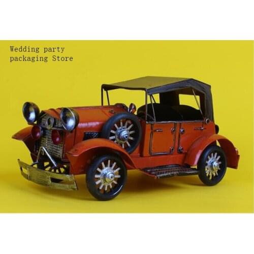 Nostalgic retro wrought iron classic car model ornaments Creative home cafe wine cabinet TV cabinet decorations gift