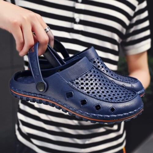 ZEEKSON Summer New Hole Sandals Male Outdoor Beach Waterproof Sandals Outdoor Leisure Word Cool Slippers Fashion EVA Slippers