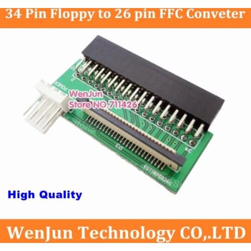 New 34 Pin Floppy Interface to 26 pin FFC FPC to PCB Converter Board Adapter --1pcs/lot
