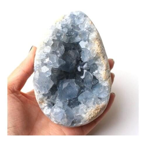 1PC 30-200g Madagascar Natural Celestite Crystal Druzy Cluster Sky Blue Geode Mineral Specimen Home Decor