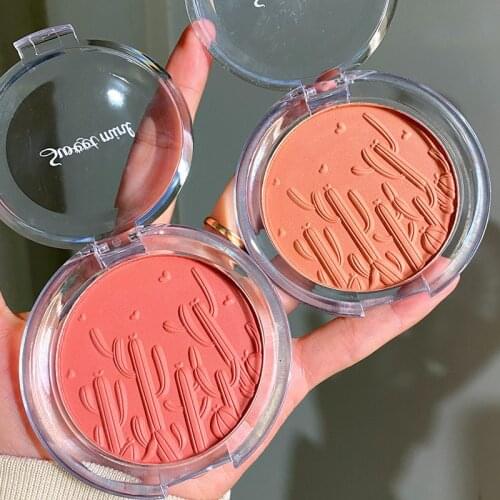 6 Color Blush Makeup Palette Mineral Powder Red Rouge Lasting Natural Cream Cheek Tint Orange Peach Pink Face Blusher Powder