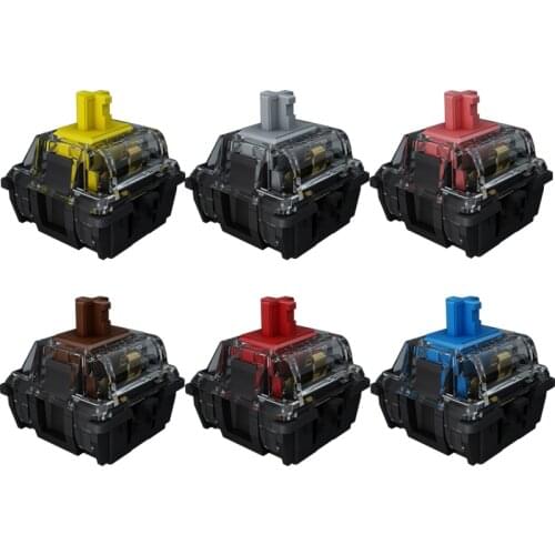 Gateron Crystal Translucent 3Pin Switch For Backlit Mechanical Keyboard Mute Silent Red/Yellow/Silver/Brown/Blue Mx Switch GK61