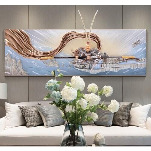 Qitian Dasheng Living Room Sofa Background Wall Embossed Decorative Painting 3d Three-dimensional Battle Victory Buddha Statue