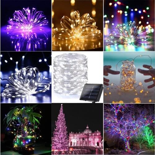 Solar Led Christmas Festoon Fairy Lights Decoration Outdoor Garlands String Light 10/20M For Room Wedding Party New Year Garden