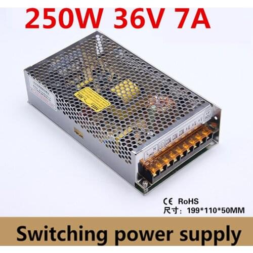 S-250-36) 250W 36V 7A switching power supply, LED power supply 36V SMPS AC TO DC 36V Transformer Led Strip Industry