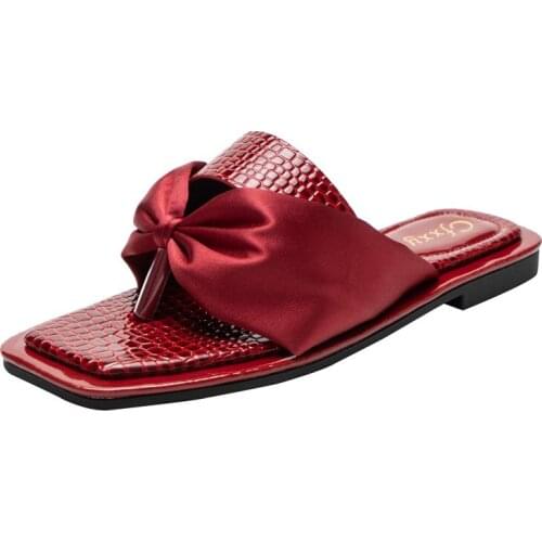 Women Slippers Ribbon Personality Stone Pattern Design Flip Flops Solid Color Non-slip Sexy Square Head Open Toed Woman Shoes