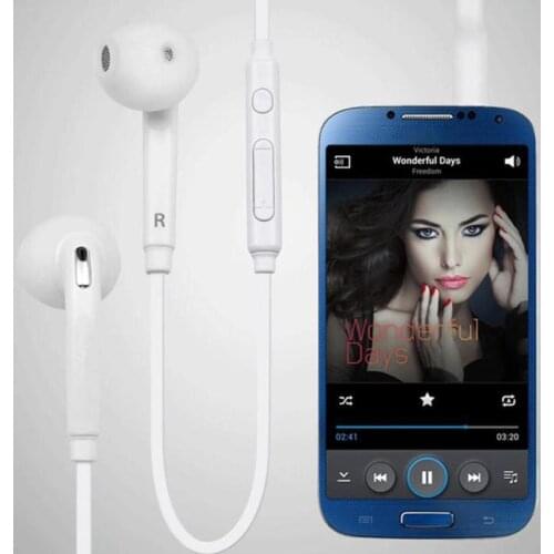 3.5mm Stereo Music Earphones Portable Earphone Wired In-Ear Headset No Bluetooth with Microphone for Samsung S6/ S6 Edge