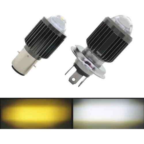 H6 BA20D H4 Motorcycle Electric Vehicle Led 2-Color Headlights Low Beam Yellow High Beam White Wholesale