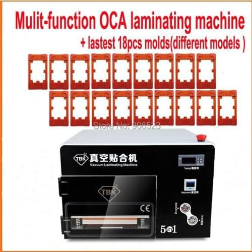 5 in 1 no bubble,not need vacuum pump OCA vacuum Laminator, LCD Screen laminating machine +18/PCS Laminator Molds
