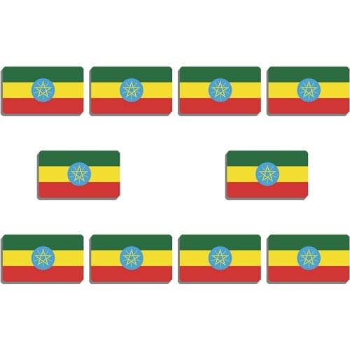 10Pcs Ethiopia Flag Brooch Beautiful Lapel Pins For Women Hat Clothes Accessory Patriotic Trinket Acrylic Jewelry Badges