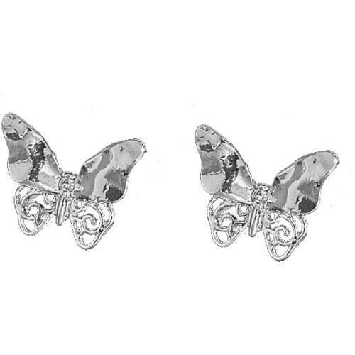 POTCET Womens Butterfly Stud Earrings Geometric Retro Fashion Hip Hop Personality Travel Memorial Jewelry