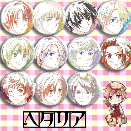 1pc cartoon badge badge 58mm Hetalia Axis Power Cute Funny icons Badges Brooch Gift