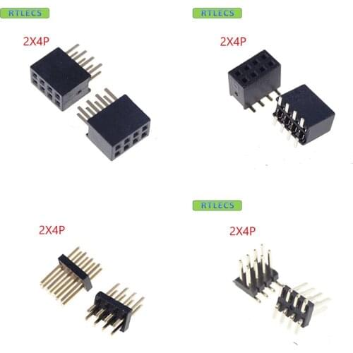 100 pcs 0.050" 2x4 P 8 Pin 1.27 mm Male / Female SMT / Female DIP PCB Header Dual row Straight PCB SMT Pin Headers