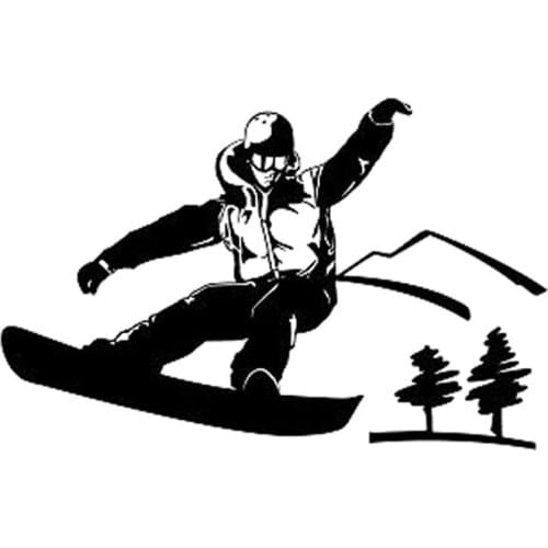 14.8CM*9.5CM Interesting Extreme Sports Skiing Black/Silver Vinyl Car Sticker Silhouette Decor S9-0998